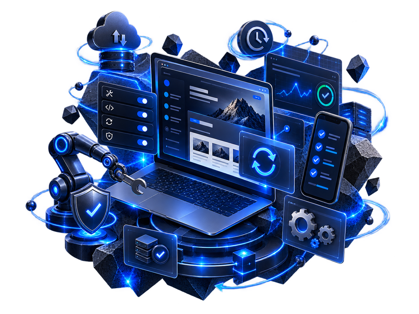 Website management and maintenance, visualized